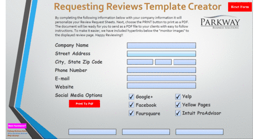 Client Reviews Reqest Creator