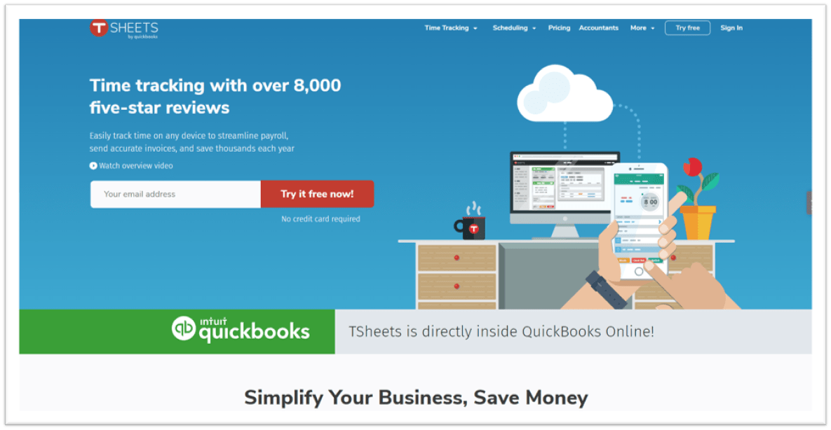 Tsheets Homepage