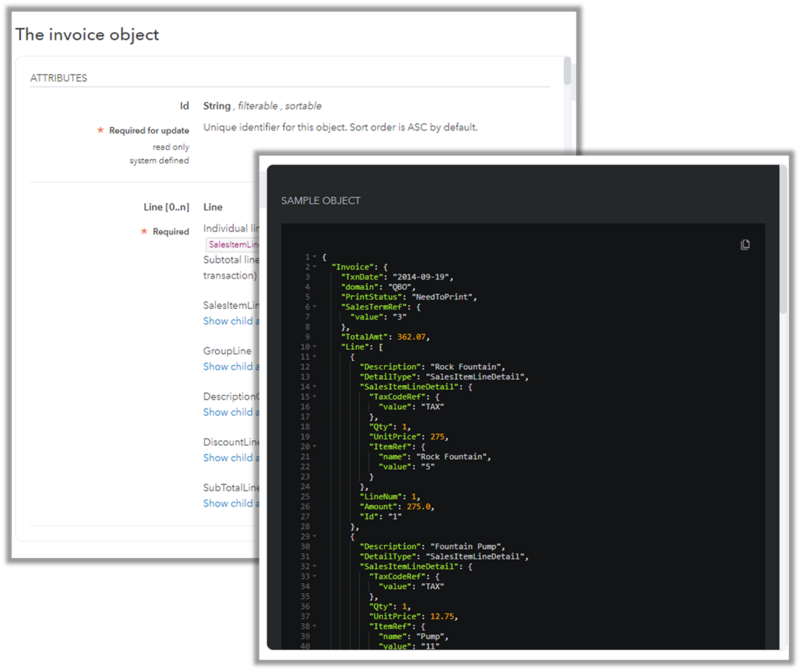 app-development-services showing the QuickBooks Online API